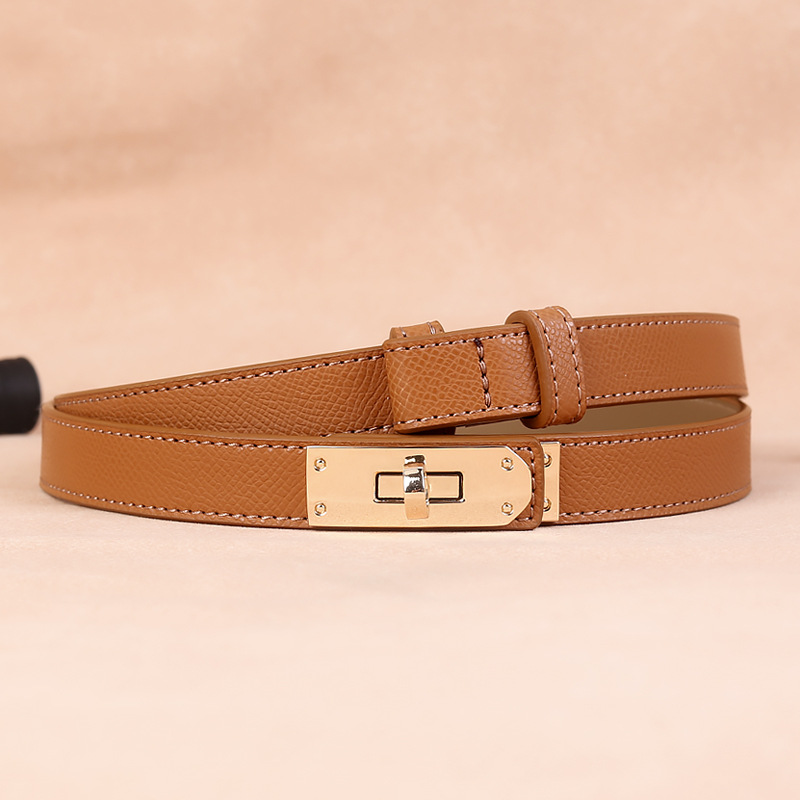 时尚腰带金色锁扣可调节细腰带时尚百搭配西装连衣裙装饰收腰