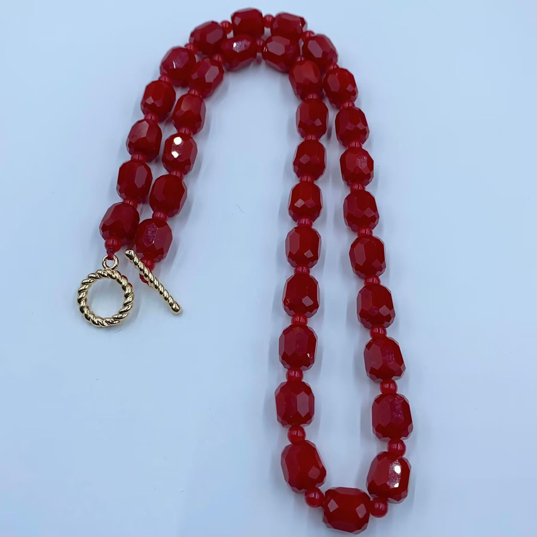  230 精美红色珠珠项链卡10mm多样性发货