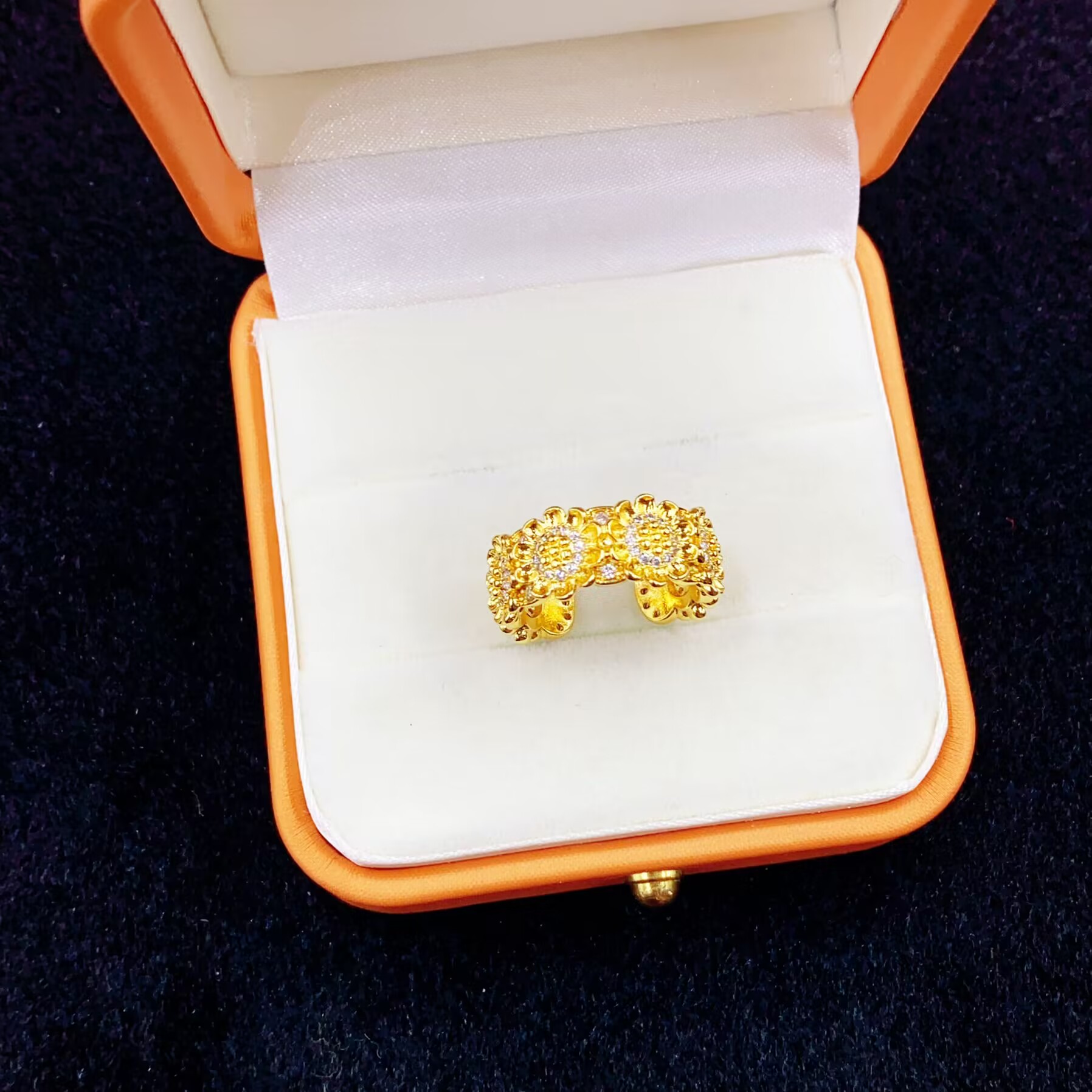 戒指 精美雕刻太阳花开口戒指多样性发货-2016