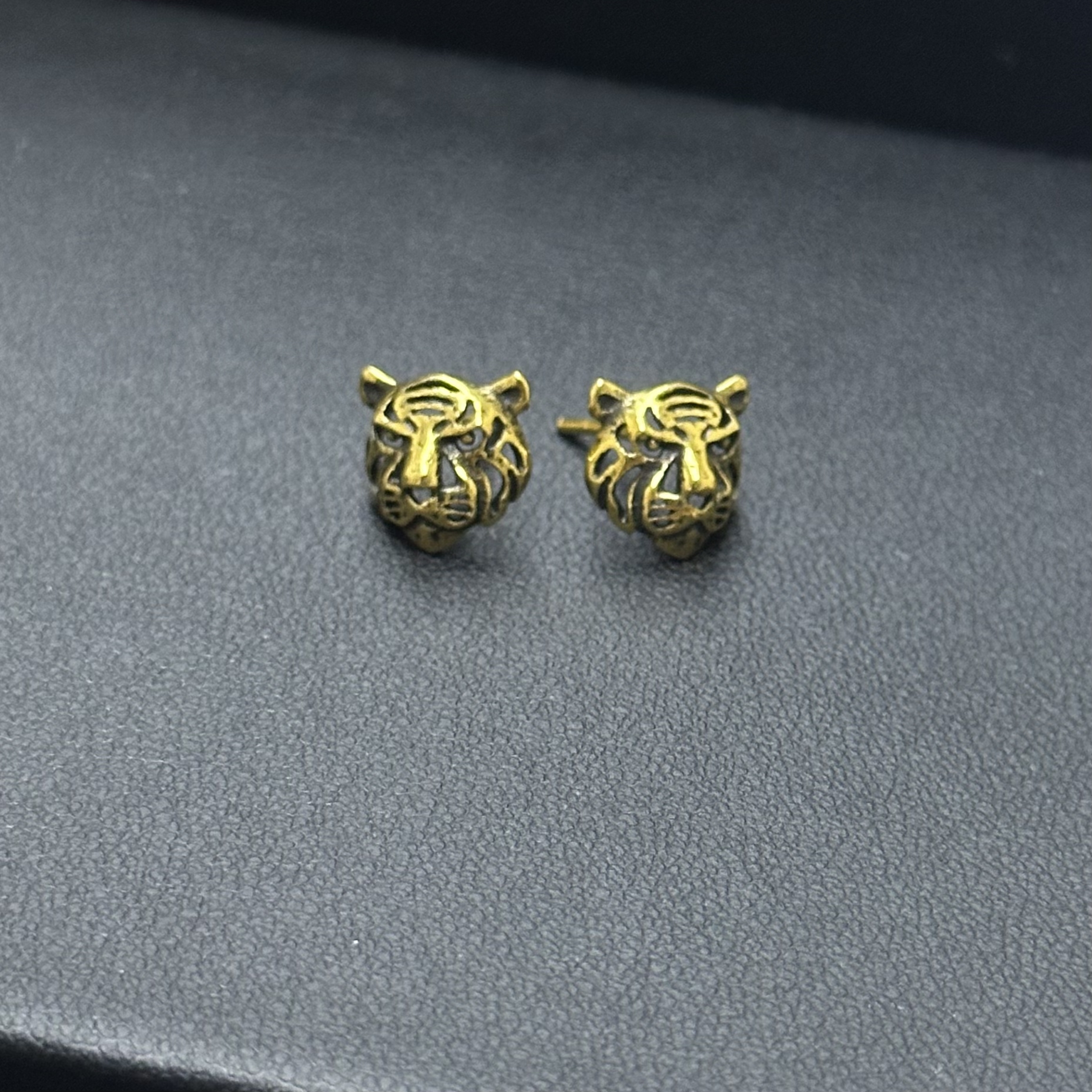 #234【足金999老虎耳钉】黑金耳钉#精品黑金工艺#手工时尚灵动百搭