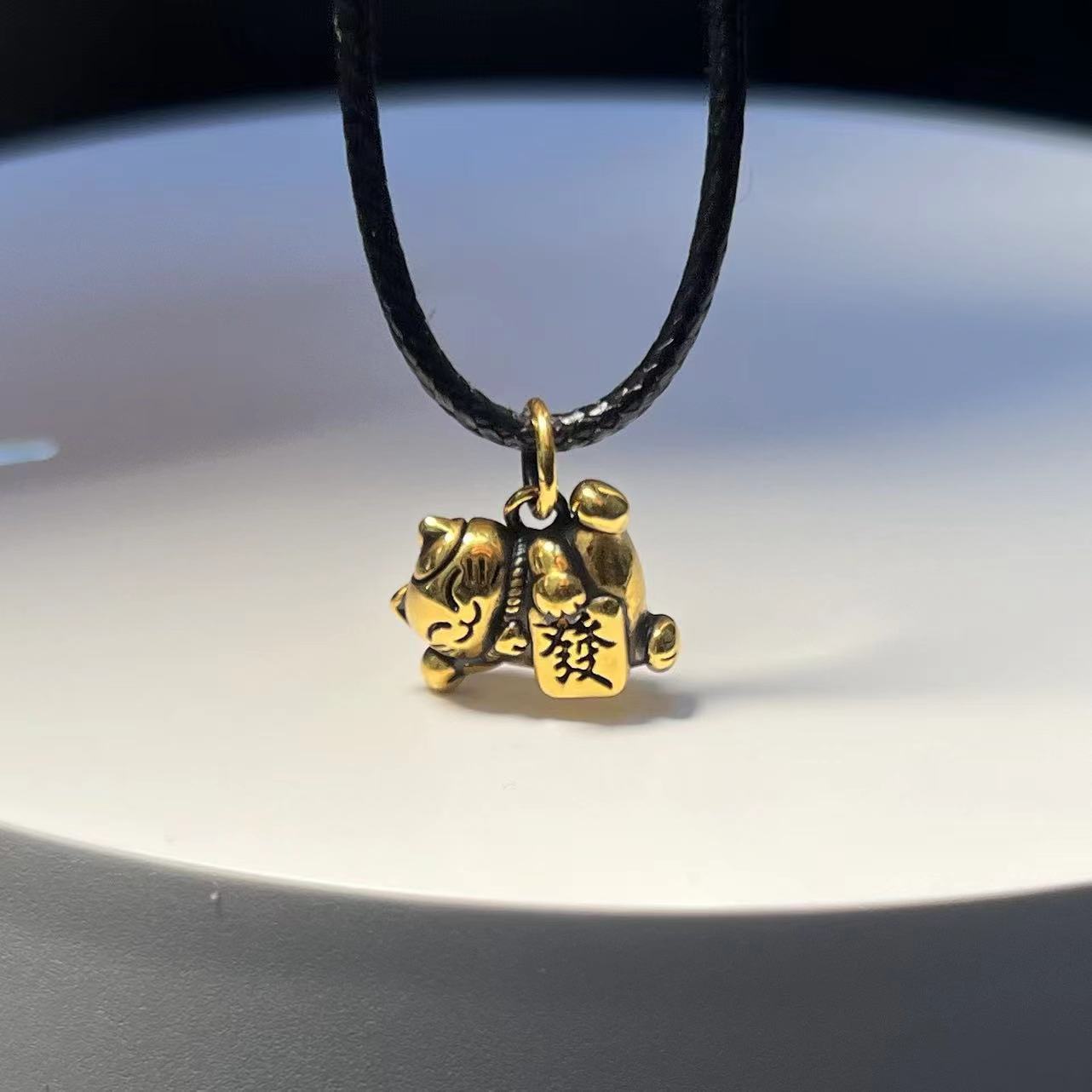【足金999招财猫吊坠】黑金吊坠（不带链）#精品黑金工艺#