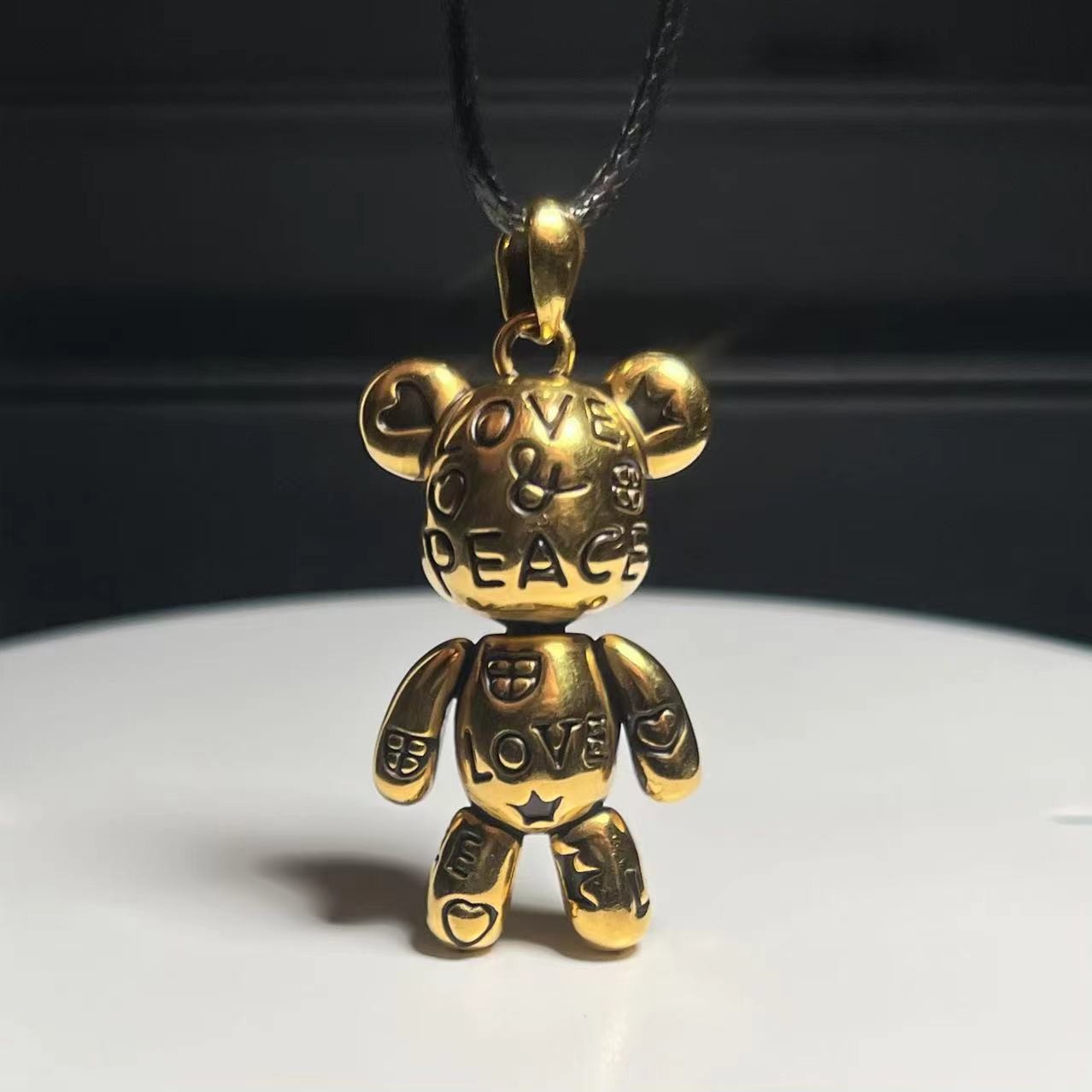 【足金999潮流熊】黑金吊坠（不带链）#精品黑金工艺#百搭时尚