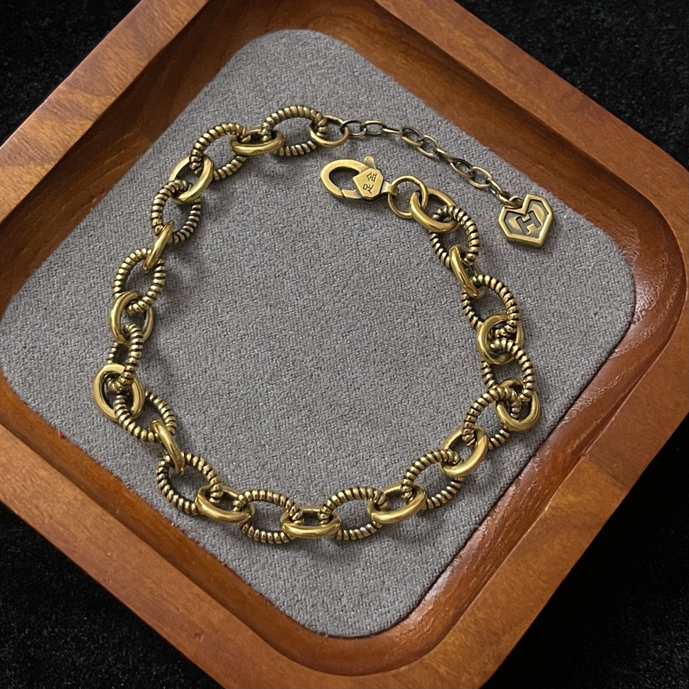 #233【足金999 麻花扭绳手链】黑金手链#精品黑金工艺时尚百搭黑色
