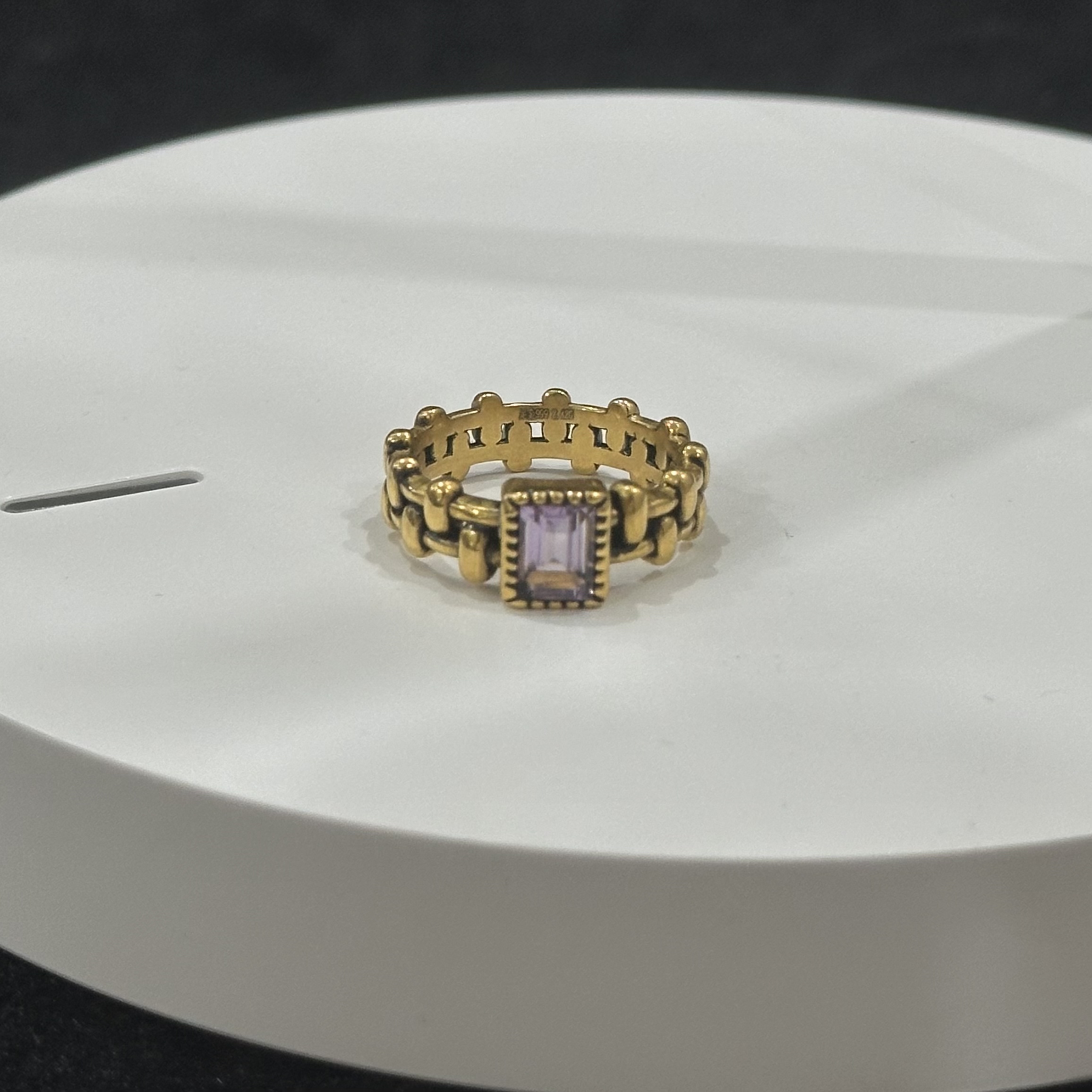 【足金999紫色亚特兰蒂斯戒指】黑金戒指#精品黑金工艺#镶嵌气质