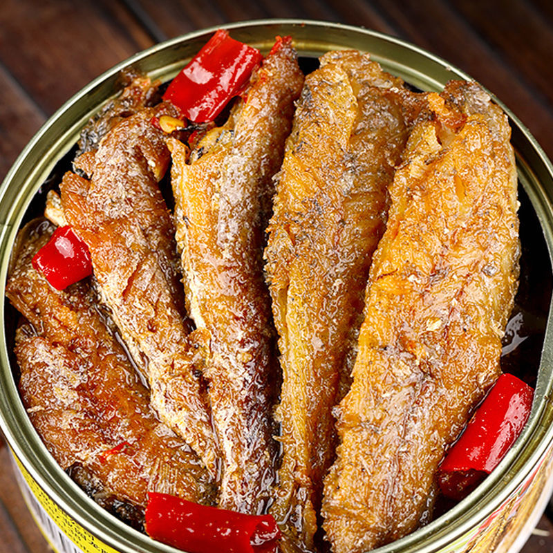 五香黄花鱼罐头下饭菜 香辣海鲜 熟食罐装黄花鱼即食开盖口味可选