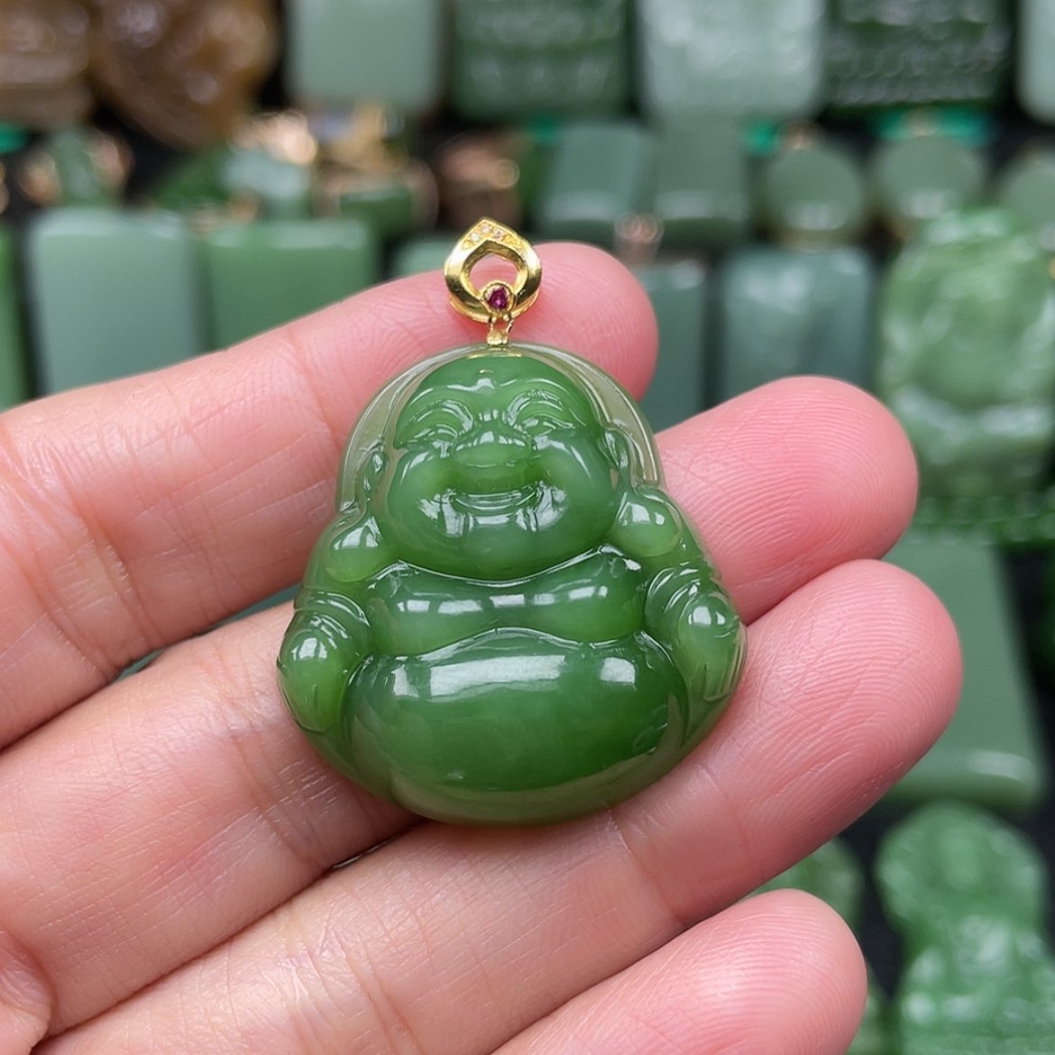 【闪购商品】和田玉手串18K金镶嵌