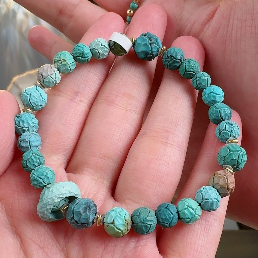 绿松石珠宝奇石18K金镶嵌