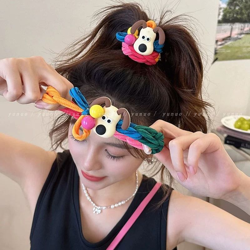 Suriya超可爱狗狗彩虹色加粗款发圈2023新款头绳高弹力橡皮筋女扎