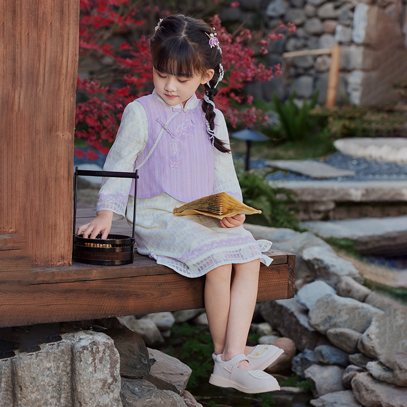 女童旗袍【熏风】儿童汉服新中式裙子民国风提花女童连衣裙连衣裙