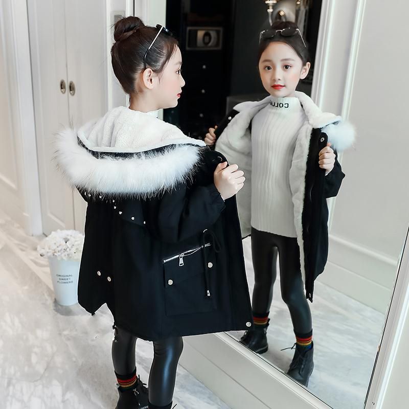 女童棉衣2023新款儿童洋气派克服中大童冬装加绒加厚棉服洋气棉袄