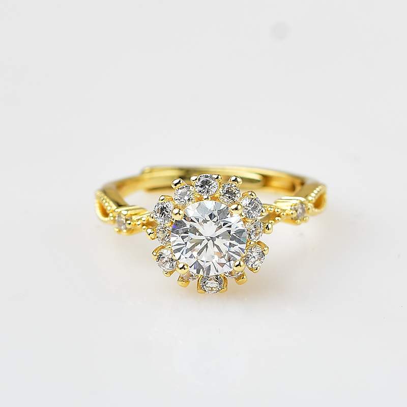   『QS仟色』富贵花开 开口戒指-活口可调节