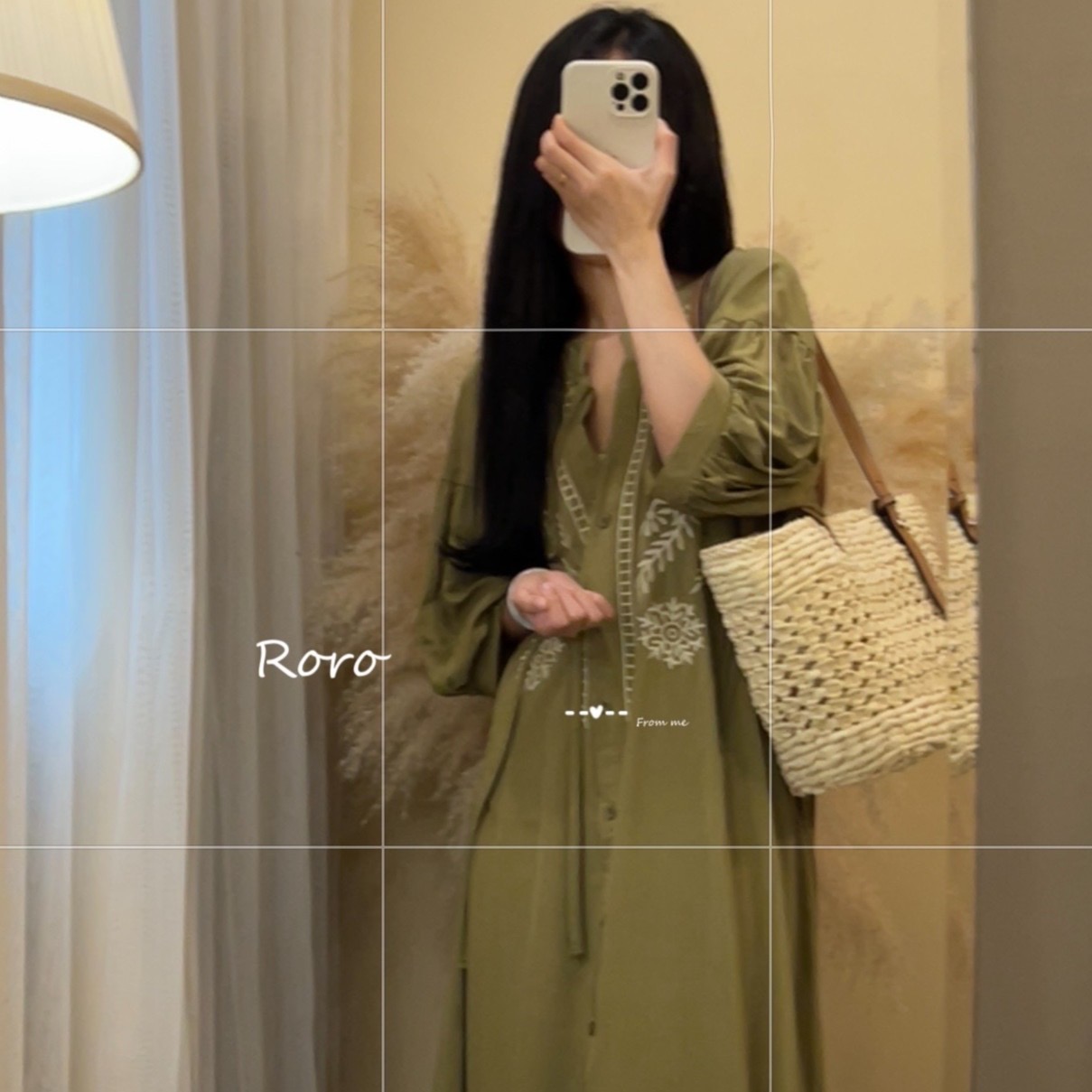 【ROUROU】北美森林｜专属 气质优雅民族风v领新中式连衣裙Ro-2047