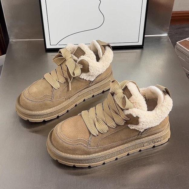 意尓康时尚雪地靴新款厚底勃肯鞋冬季加绒加厚美拉德毛毛短靴棉鞋