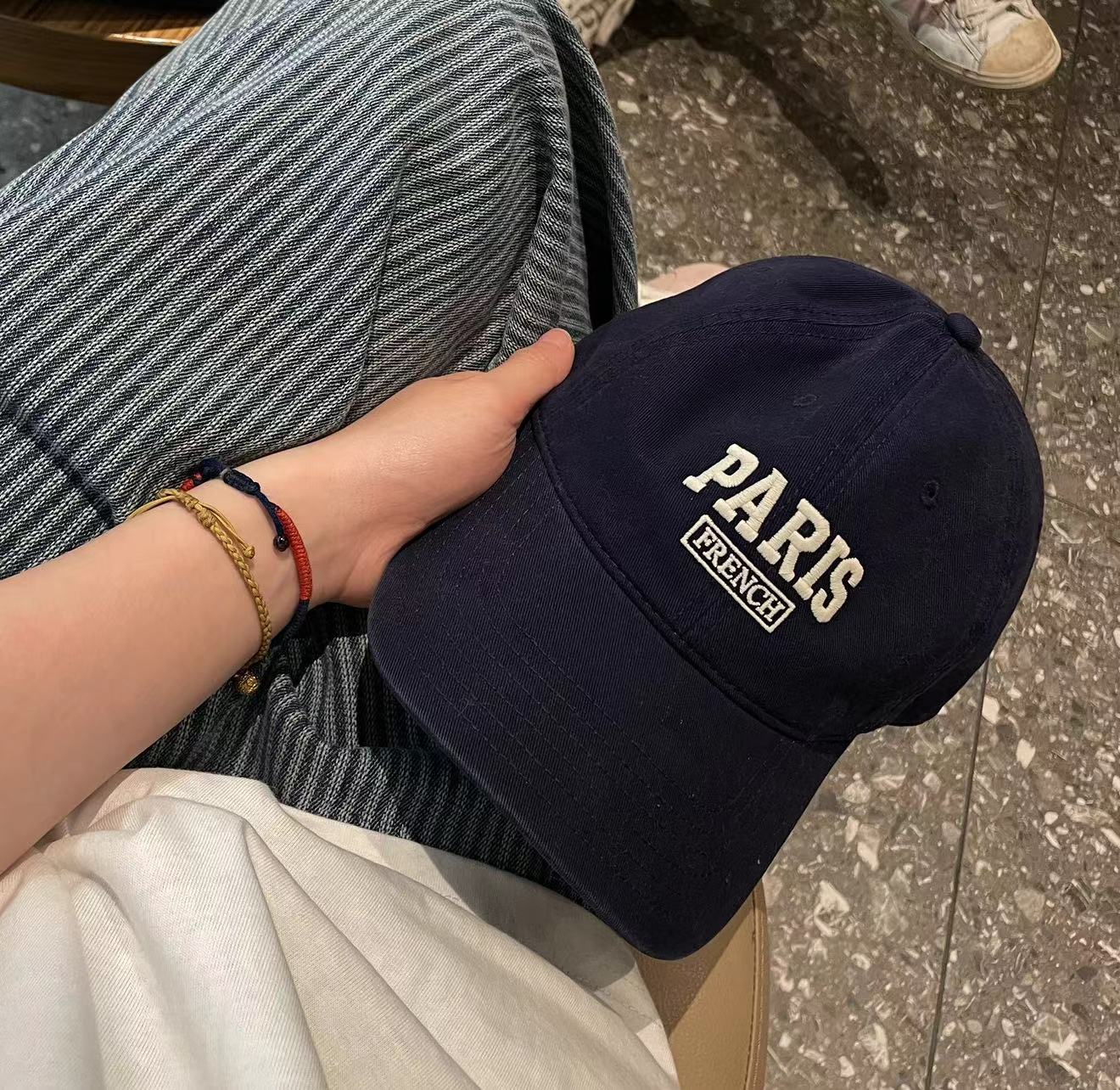 Sevbasks 七七家韩版2024 43  藏青Pars百搭时刺绣ins鸭舌帽