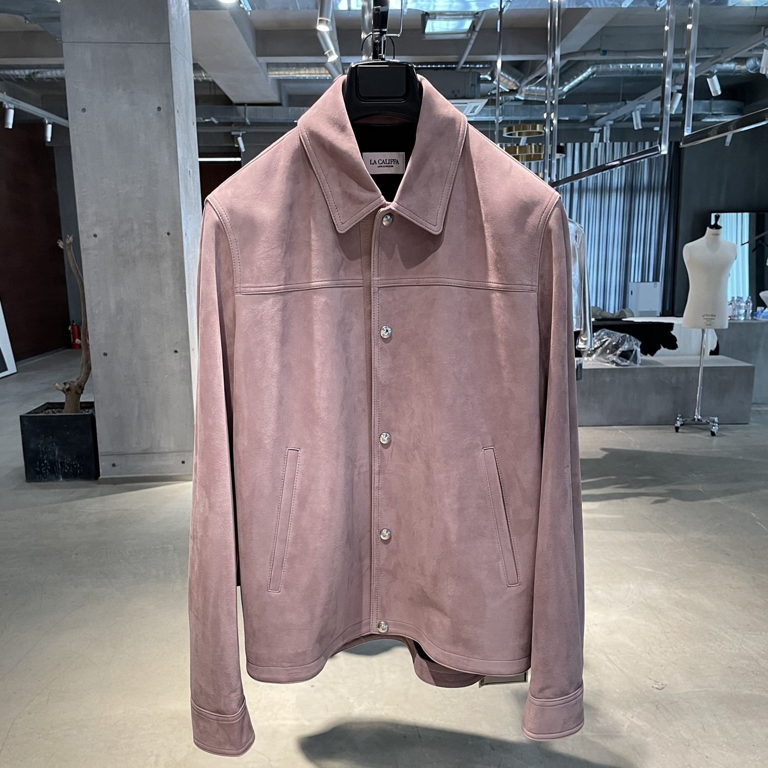 LA CALIFFA“南非小羊羔皮 小象粉” CHIC微宽松 翻领夹克