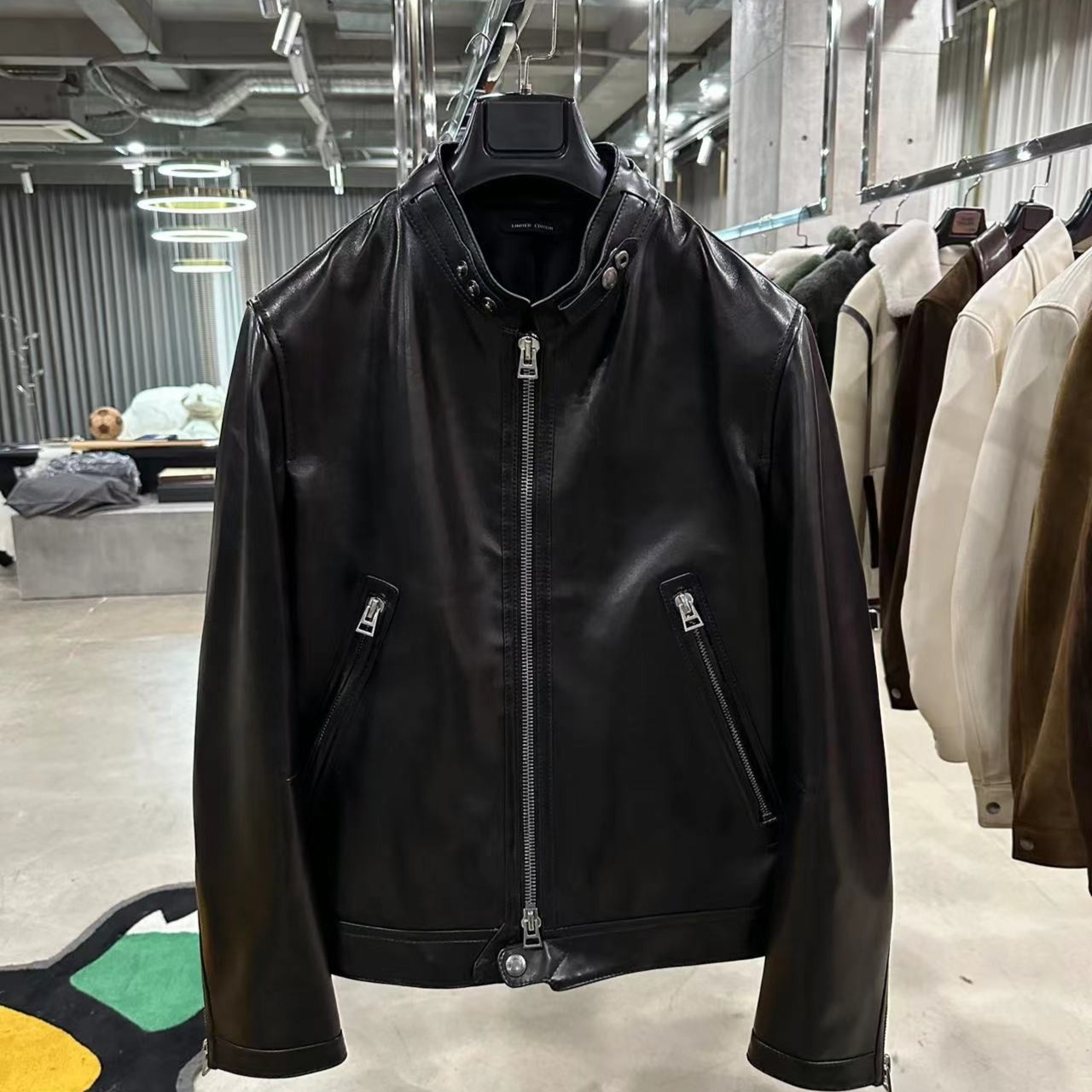 LA CALIFFA“Super-high-end 锦衣黑武士 立领机车夹克男款