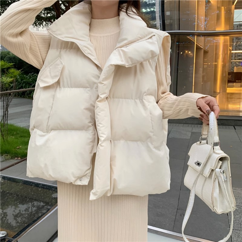 Boxiviilla/波西维拉韩版棉服马甲女士秋冬宽松外穿保暖马夹外套