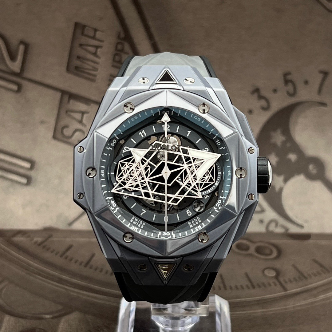 95新 Hublot/宇舶表 灰陶瓷二代刺青/418.FX.8007.RX.MXM21/46mm