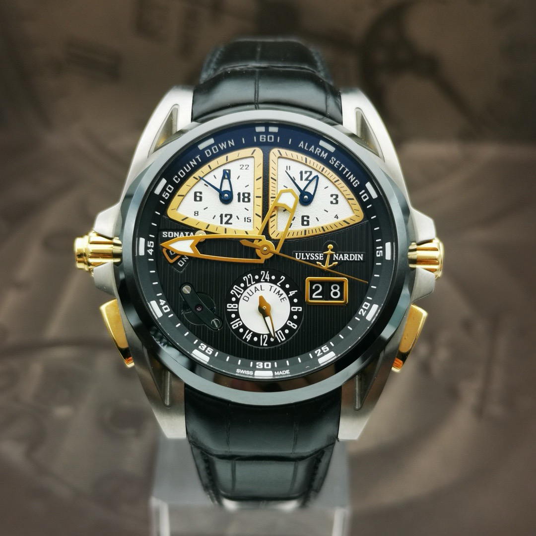 95新 Ulysse Nardin/雅典 17年全套鎏金系列/675-00/44mm