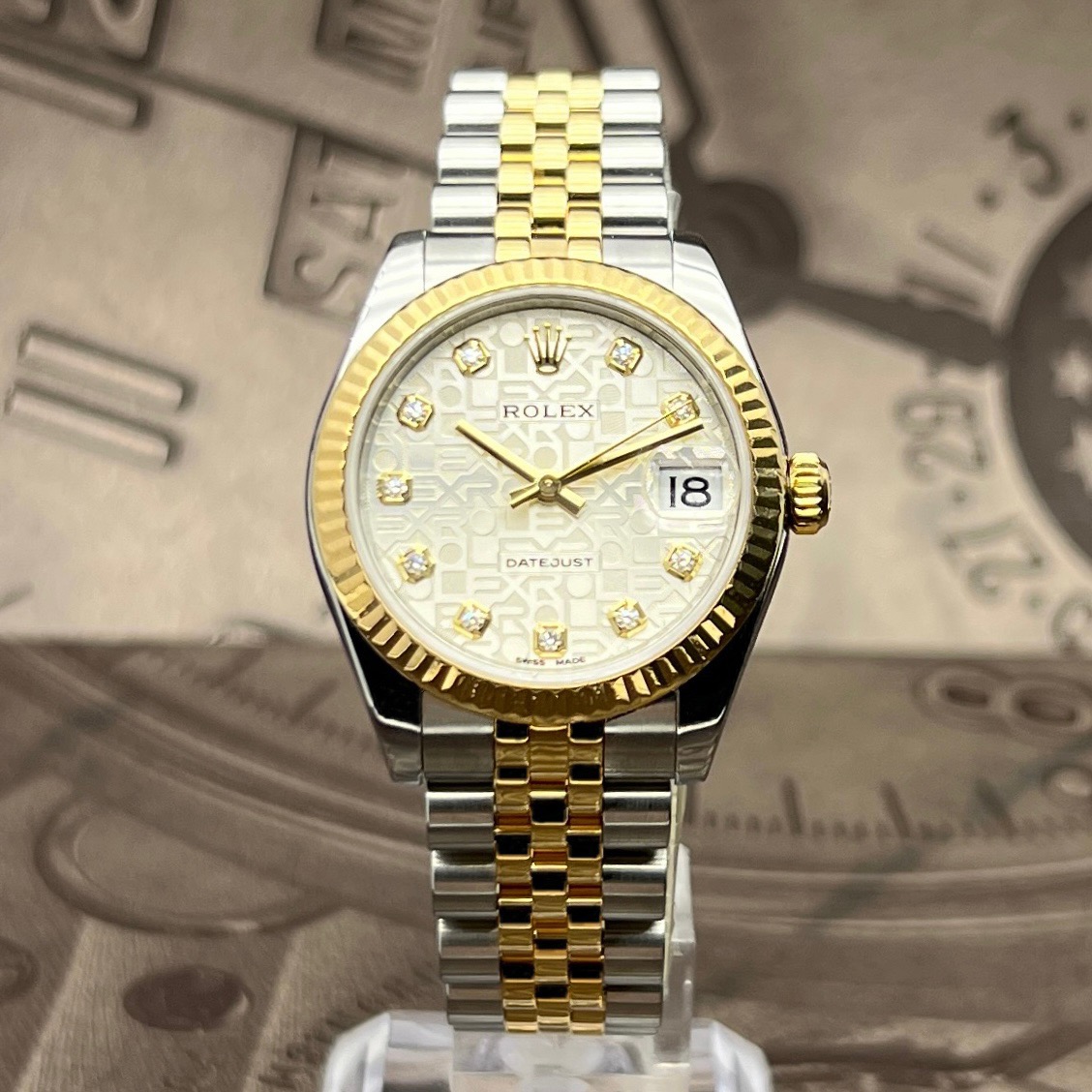 95新 Rolex/劳力士 二手全套银盘女装日志系列/178273/31mm