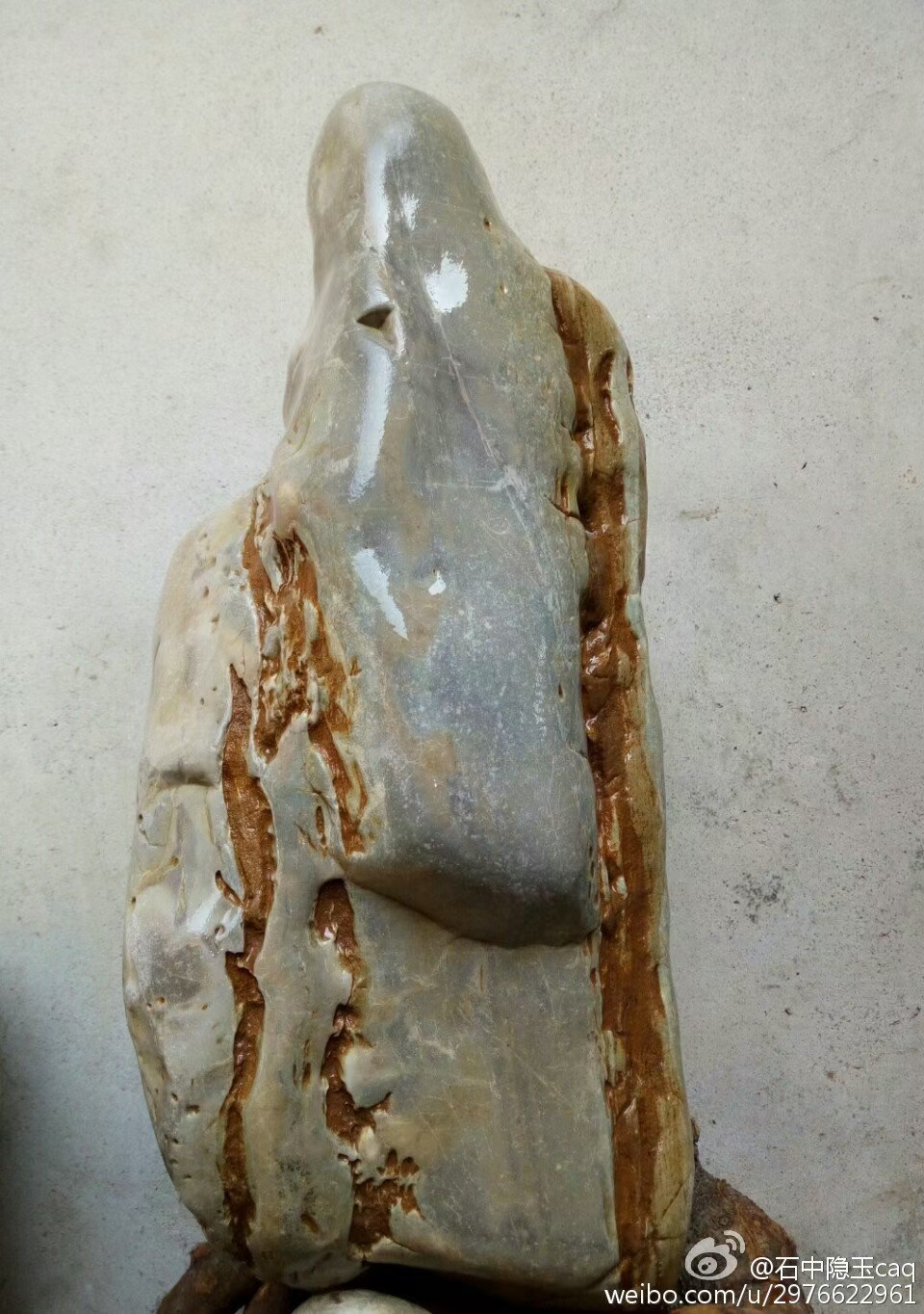 华安玉（九龙璧）天然人物象形石《夫子背》42x16x15（厘米）