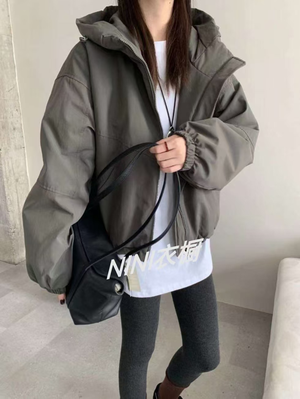 【NINI-衣橱】2024新款连帽羽绒时尚百搭气质潮流