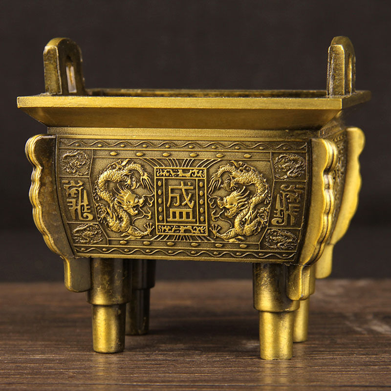 铜鼎摆件铜龙鼎方鼎鼎盛摆件礼品合金鼎店铺居家摆件
