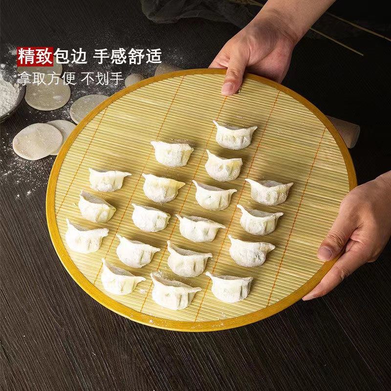 猪儿专属 拍一发二 竹编收纳饺子帘37cm装饺子包子