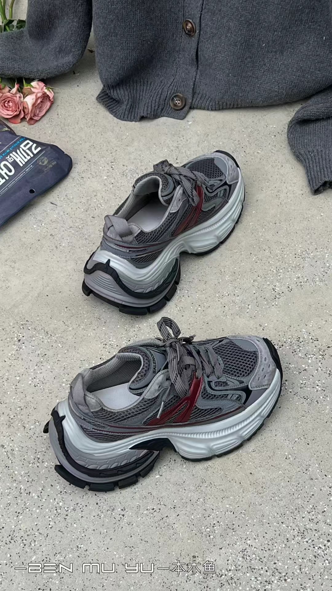 欧洲站厚底加绒老爹鞋女2024冬新款小个子增高拼色复古休闲运动鞋