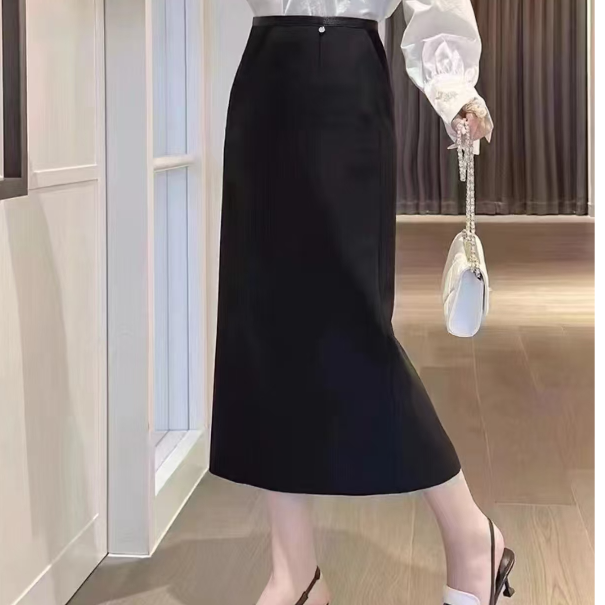 女装女日常休闲时尚复古中式中国风洋气休闲弹力松紧腰女半身长裙