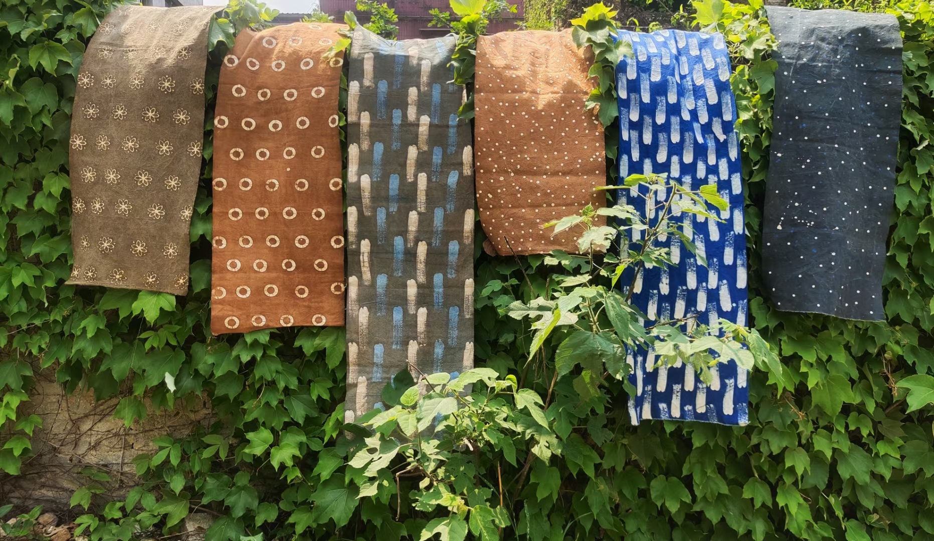 植物染扎染蜡染面料直播间专拍