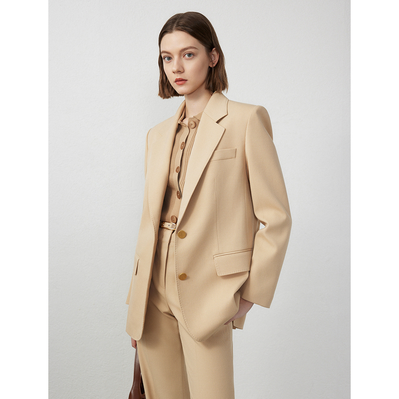 【丽公主专享】朗姿羊毛职业通勤西装上衣24年春西服外套8WJK175