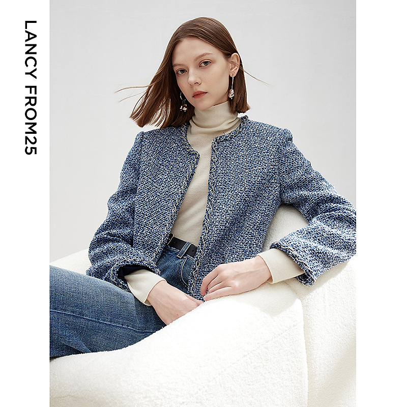 朗姿法式复古小香风高级设计感短款正肩外套上衣25年秋季女欧若风