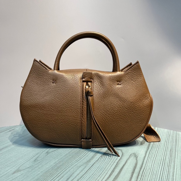 【燕子】原创设计&时尚简约百搭真皮竹节手提斜挎包（轻奢）牛皮单肩