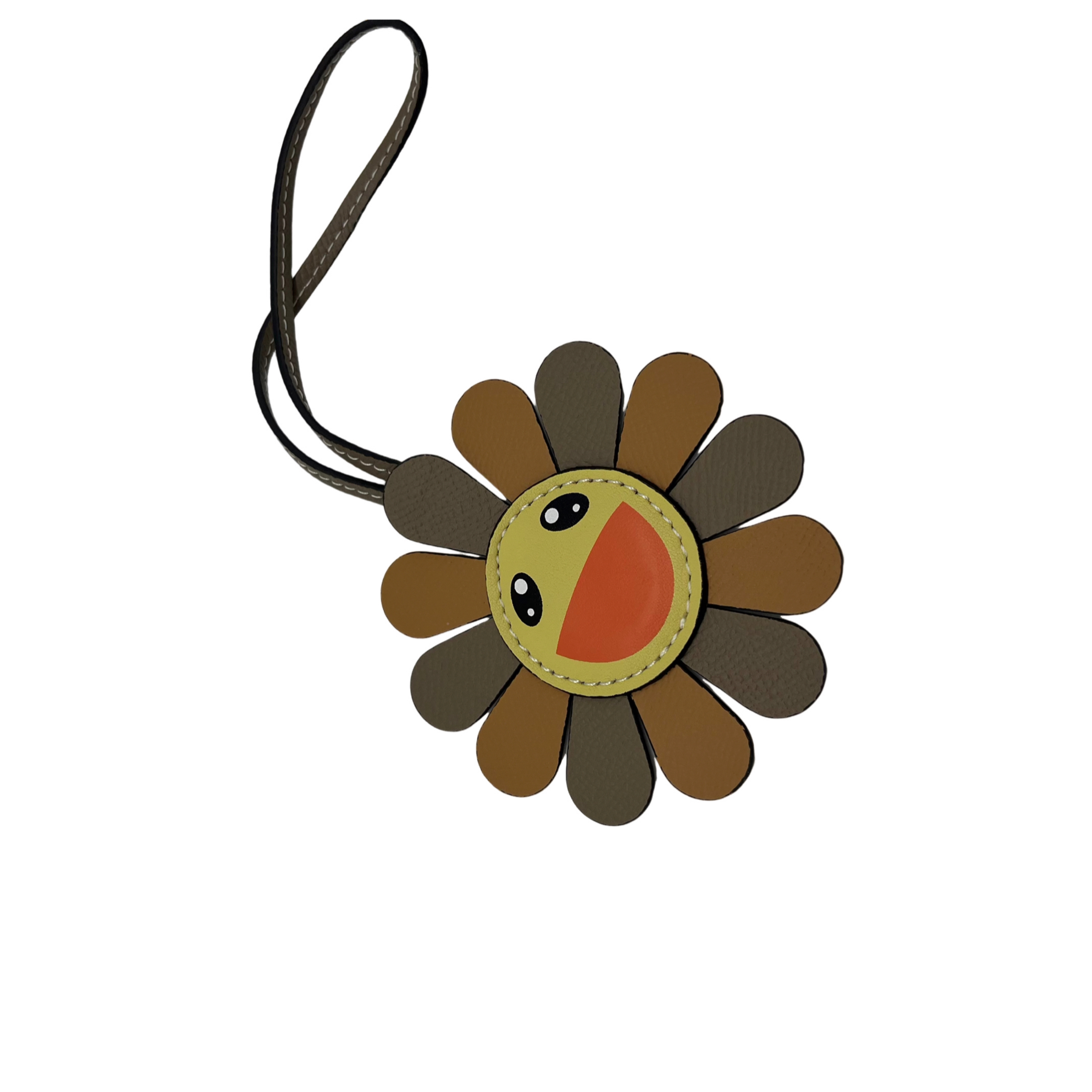 时尚百搭包包包包挂件背包挂件挂件太阳花挂件小挂件挂饰真皮棕色