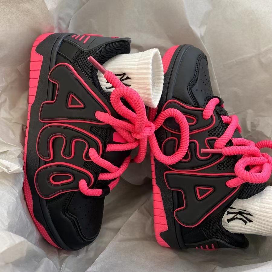 丑萌复古字母设计德训鞋vibe学院风情侣潮流透气单鞋bf运动滑板鞋