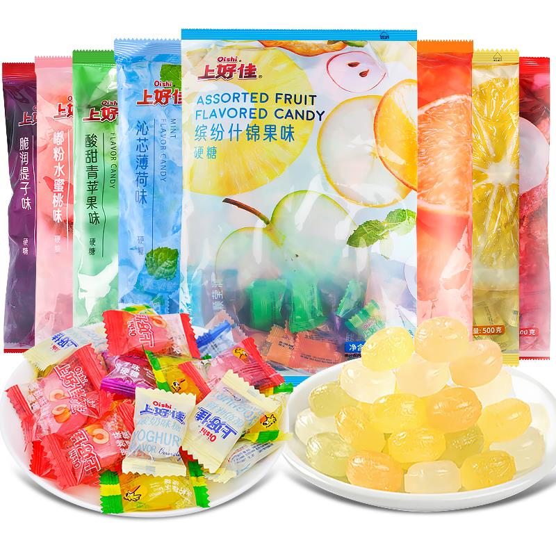 薄荷糖水果糖500g散装批发喜糖招待开业大吉什锦休闲糖果小零食品