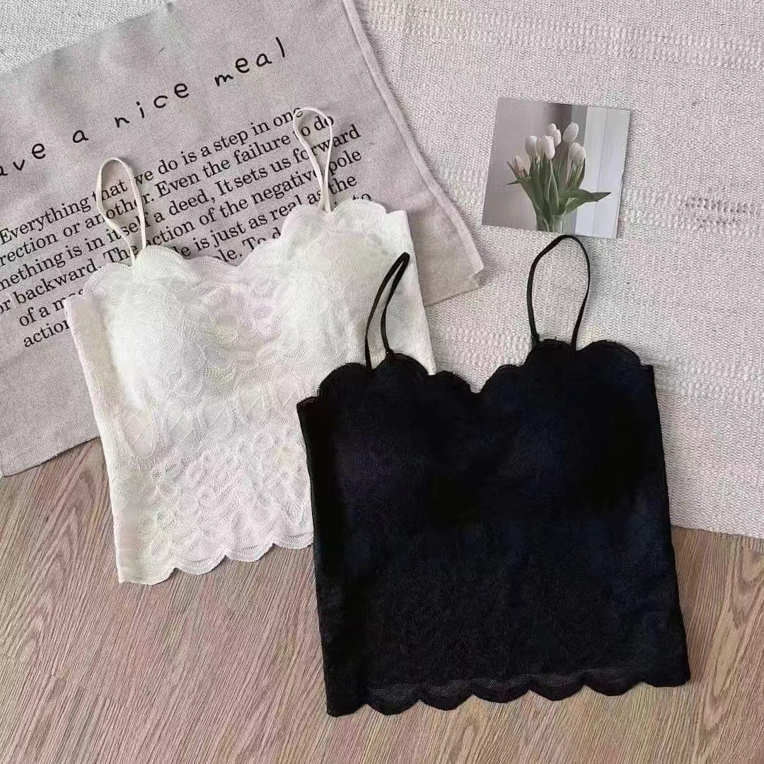 （初见）蕾丝纯欲吊带固定杯聚拢美背