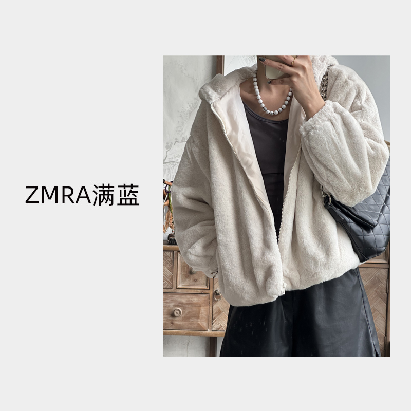 ML9794   秋冬宽松连帽休闲厚款保暖毛绒外套