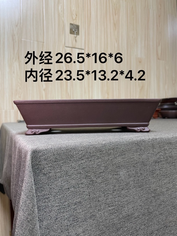 紫砂花盆长方马槽紫砂手工作品