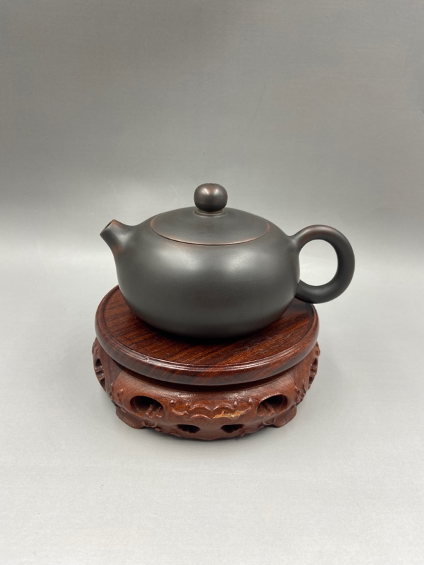 坭兴陶手工泡茶壶 扁西施 光身素面 容量180cc