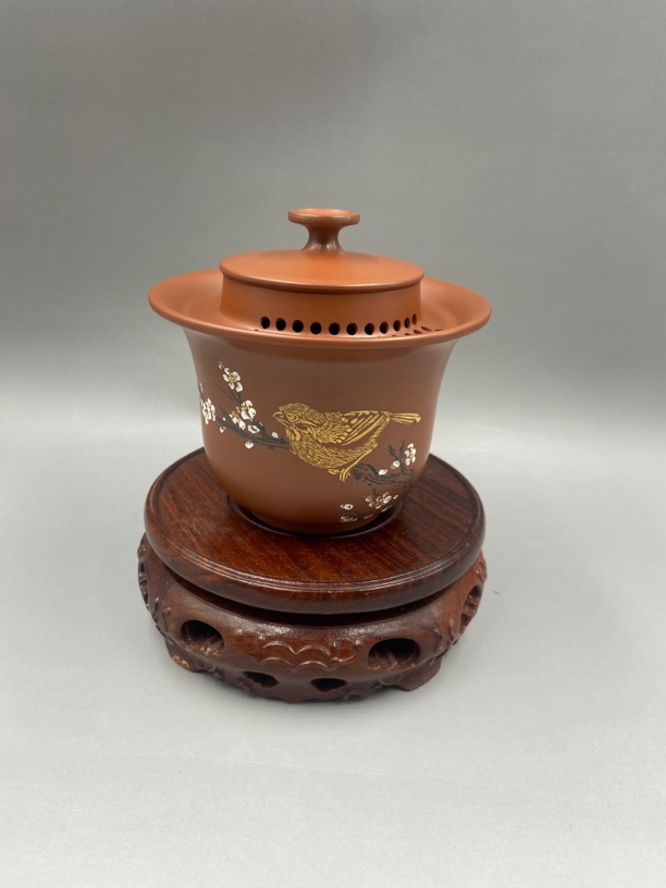 坭兴陶手工泡茶壶 手抓壶 盖碗 半空 不烫手不挑茶 容量230cc