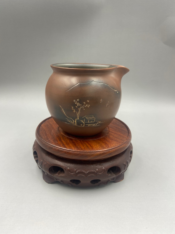 钦州坭兴陶茶具 手抓公道杯 260cc