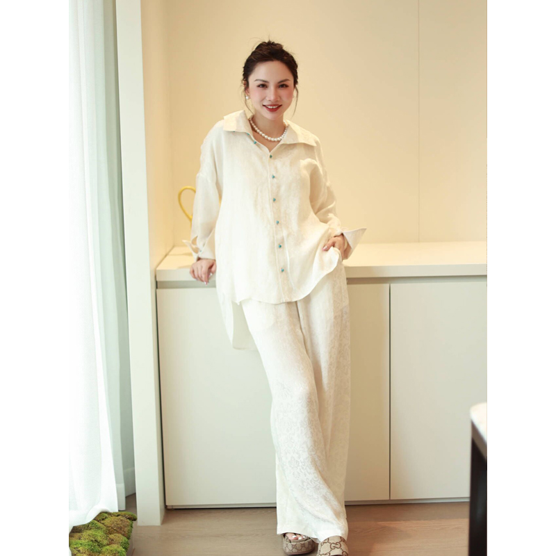 【抖音专属】阔腿裤（23809407-凝脂）