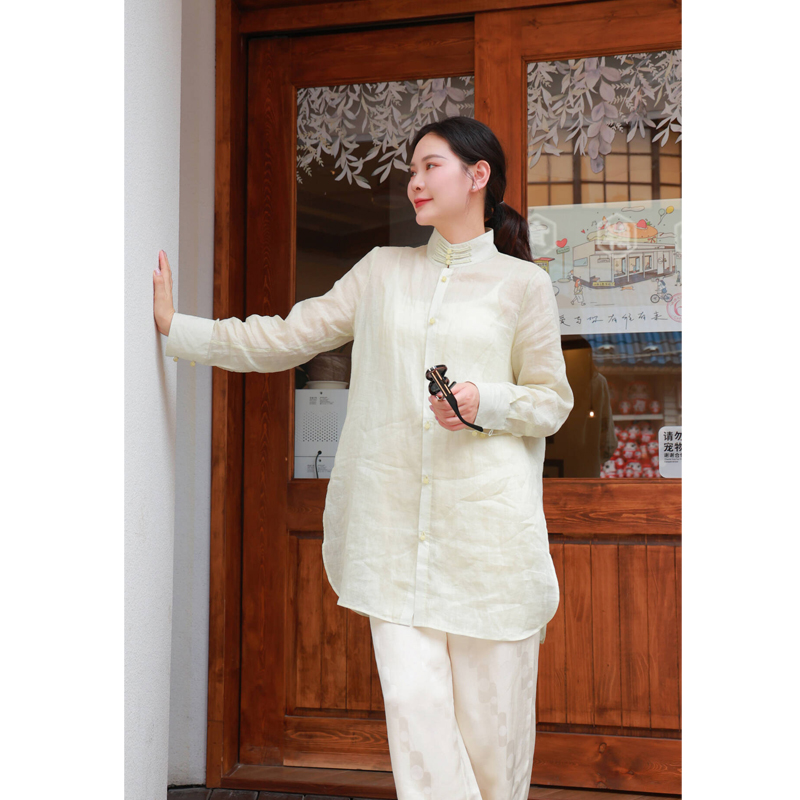 【线上专属】新中式衬衣（24810965-若芽）