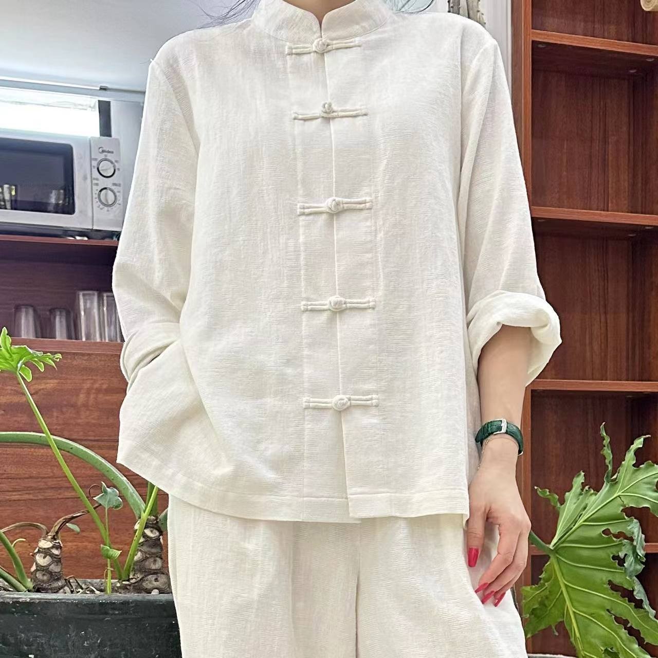 【门店同款】A型盘扣外套（20705338D-山矾）