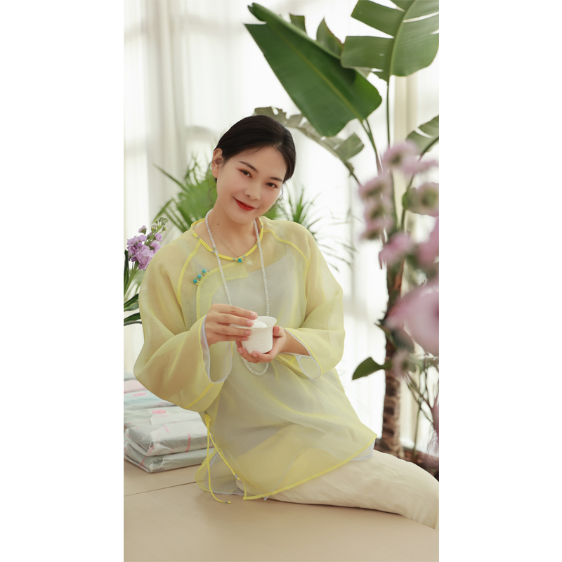 【抖音专属】【贺春系列】中式双层套头衫（24708041-黄白游）