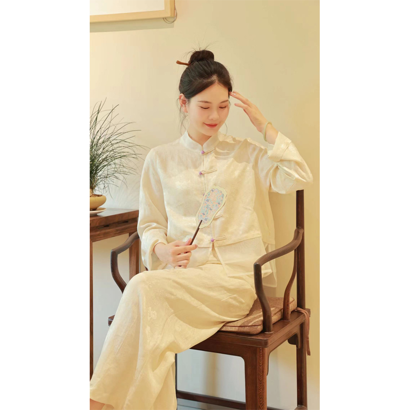 【抖音专属】立领小衫（24710213-凝脂）