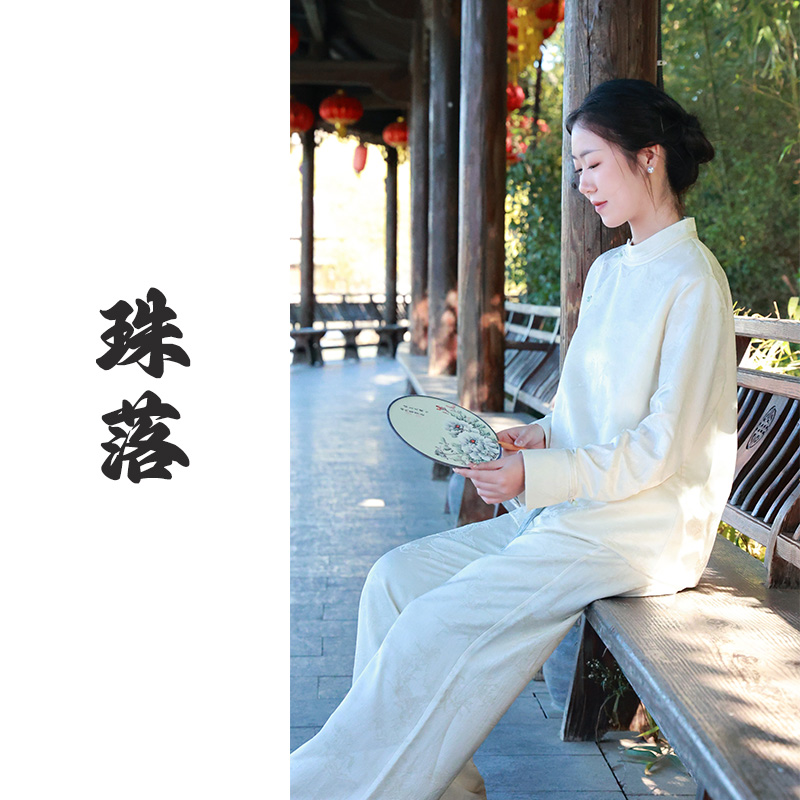 【抖音专属】珠落•阔腿裤（24809886-珍珠）