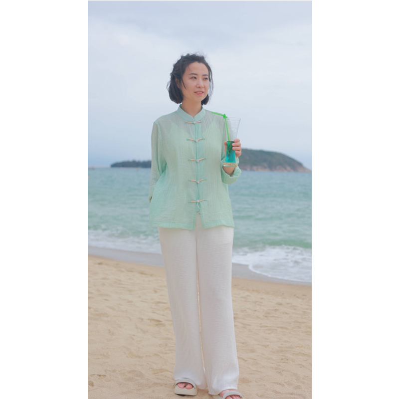 【抖音专属】【始芳菲系列】阔腿裤（24709175-山矾）